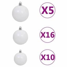 Berkfield Home Slim Christmas Tree with 300 LEDs Green & White 210 cm - thumbnail 8