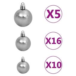Berkfield Home Slim Christmas Tree with 300 LEDs Green & White 210 cm - thumbnail 7