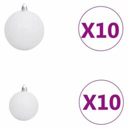 Berkfield Home Slim Christmas Tree with 300 LEDs Green & White 210 cm - thumbnail 9