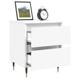 Berkfield Home Bedside Cabinet White 40x35x50 cm Engineered Wood - Size: 40 x 35 x 50 cm - thumbnail 4