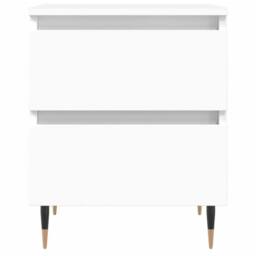 Berkfield Home Bedside Cabinet White 40x35x50 cm Engineered Wood - Size: 40 x 35 x 50 cm - thumbnail 5