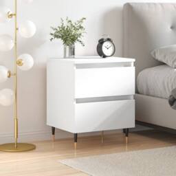 Berkfield Home Bedside Cabinet White 40x35x50 cm Engineered Wood - Size: 40 x 35 x 50 cm - thumbnail 2