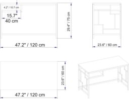 Decorotika Victory Study & Writing Desk in Off-White - thumbnail 4