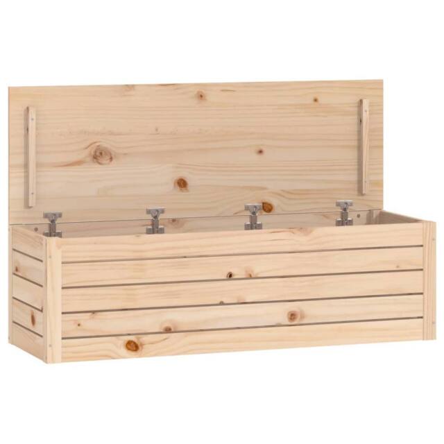 Berkfield Home Storage Box 109x36.5x33 cm Solid Wood Pine in Natural - image 1