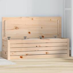 Berkfield Home Storage Box 109x36.5x33 cm Solid Wood Pine in Natural - thumbnail 2