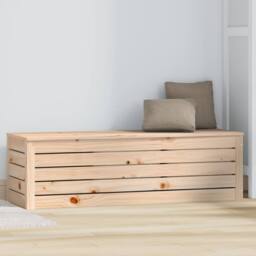 Berkfield Home Storage Box 109x36.5x33 cm Solid Wood Pine in Natural - thumbnail 3
