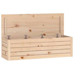 Berkfield Home Storage Box 109x36.5x33 cm Solid Wood Pine in Natural - thumbnail 1