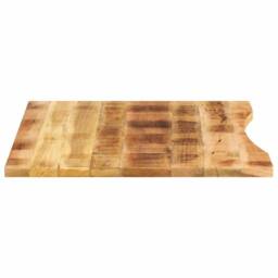 Berkfield Home Beautiful Desk Top with Curve 100x80x2.5 cm Solid Wood Rough Mango in Brown - thumbnail 4