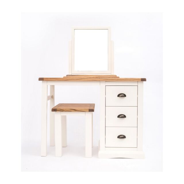 Cabinet Bits Cosenza 3 Drawer Dressing Table Set Brass Cup Handle in Off-White - image 1