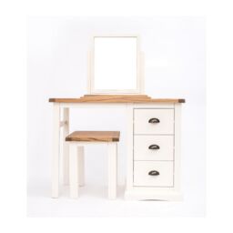 Cabinet Bits Cosenza 3 Drawer Dressing Table Set Brass Cup Handle in Off-White - thumbnail 1