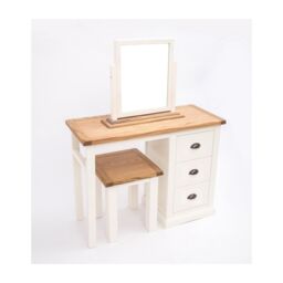 Cabinet Bits Cosenza 3 Drawer Dressing Table Set Brass Cup Handle in Off-White - thumbnail 3