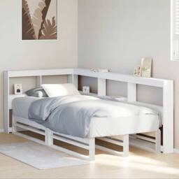 Berkfield Home Decorative Bookcase Bed without Mattress White 90x190cm Solid Woo - Size: 90x190 cm - thumbnail 4