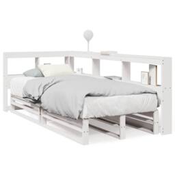 Berkfield Home Decorative Bookcase Bed without Mattress White 90x190cm Solid Woo - Size: 90x190 cm - thumbnail 3