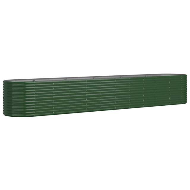 Berkfield Home Garden Raised Bed Powder-coated Steel 440x80x68 cm Green - Size: 440 x 80 x 68 cm - image 1