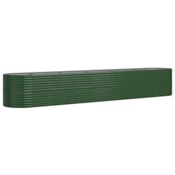 Berkfield Home Garden Raised Bed Powder-coated Steel 440x80x68 cm Green - Size: 440 x 80 x 68 cm