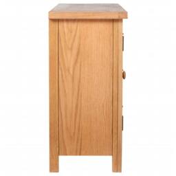 Berkfield Home Sideboard with 3 Drawers 110x33.5x70 cm Solid Oak Wood in Brown - thumbnail 6