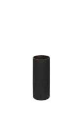 KDMD Matt Black Glass Cylinder Vase 25cm - thumbnail 2