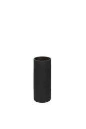 KDMD Matt Black Glass Cylinder Vase 25cm