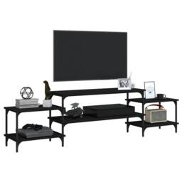 Berkfield Home TV Cabinet Black 197x35x52 cm Engineered Wood - Size: 197 x 35 x 52 cm - thumbnail 4