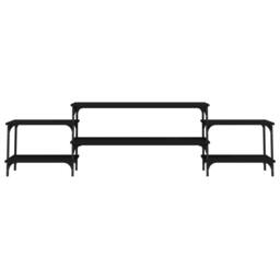 Berkfield Home TV Cabinet Black 197x35x52 cm Engineered Wood - Size: 197 x 35 x 52 cm - thumbnail 5