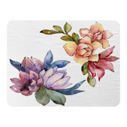 Benjamin Tate Design Rainbow Flowers Blanket in Natural - Size: 120 cm x 150 cm - thumbnail 1