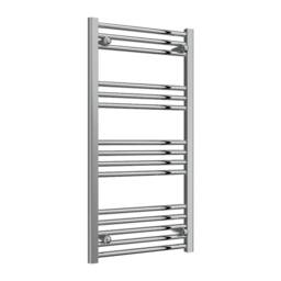 Bathroom Kingdom Capo Chrome Straight Heated Towel Rail 1000x500 in Silver