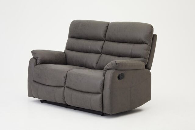 Home Detail DISCONTINUED Maxwell Air Leather 2 Seater Recliner Sofa in Grey - image 1