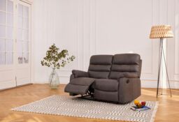 Home Detail DISCONTINUED Maxwell Air Leather 2 Seater Recliner Sofa in Grey - thumbnail 2
