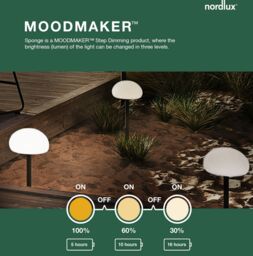 Nordlux Sponge Outdoor Portable Light White Plastic Garden LED IP65 2700k - thumbnail 6