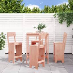 Berkfield Home Beautiful 5 Piece Garden Bar Set Solid Wood Douglas in Natural - thumbnail 2