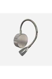CGC Lighting 'Matilda' Satin Nickel Adjustable Flexible Neck LED Rechargeable Magnetic USB Reading Bedside Wall Light in Silver - thumbnail 3