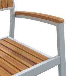Berkfield Home Stacking Garden Chairs 8 pcs Grey Steel & Solid Wood Acacia - thumbnail 8