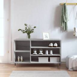 Berkfield Home Shoe Cabinet Grey Sonoma 102x36x60 cm Engineered Wood - Size: 102 x 36 x 60 cm - thumbnail 2