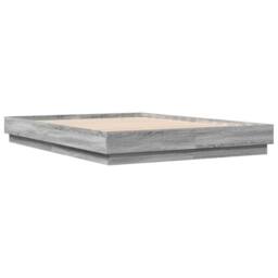 Berkfield Home Bed Frame with LED without Mattress Grey Sonoma 150x200 cm King Size - thumbnail 8