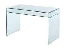 Vente-unique Desk - 1 Open Compartment - Toughened Glass - STILEOS in Clear - thumbnail 4