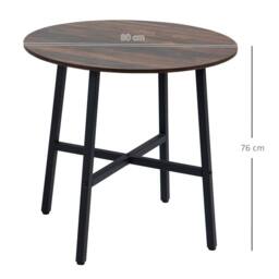STILVORA Dining Table with steel frame rustic brown - thumbnail 4