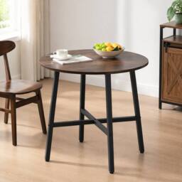 STILVORA Dining Table with steel frame rustic brown - thumbnail 1