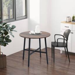 STILVORA Dining Table with steel frame rustic brown - thumbnail 3