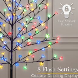 Christow Cherry Blossom Christmas Tree Pre Lit 96 or 150 LED Indoor Outdoor 5ft - Size: Medium - thumbnail 3