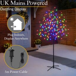 Christow Cherry Blossom Christmas Tree Pre Lit 96 or 150 LED Indoor Outdoor 5ft - Size: Medium - thumbnail 6
