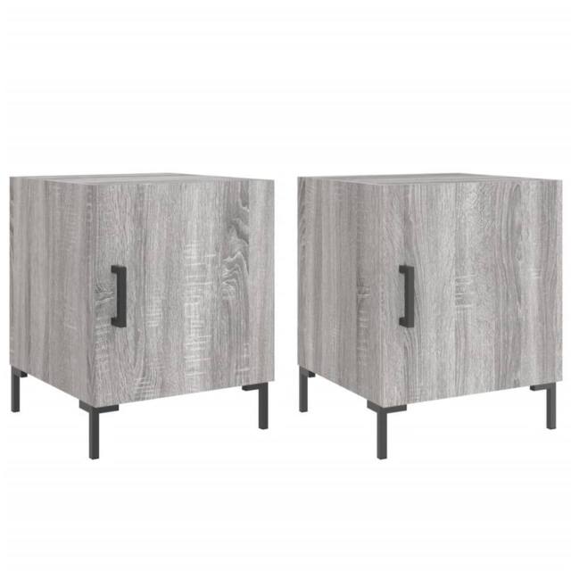 Berkfield Home Bedside Cabinets 2 pcs Grey Sonoma 40x40x50 cm Engineered Wood - Size: 40 x 40 x 50 cm - image 1