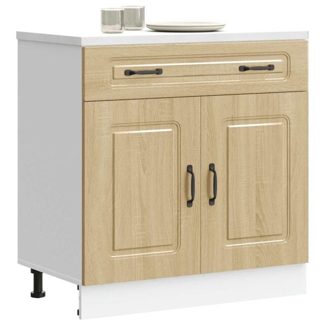 Berkfield Home Kitchen Base Cabinet Kalmar Sonoma Oak Engineered Wood in Brown - image 1