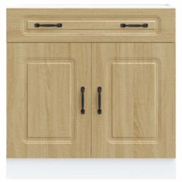 Berkfield Home Kitchen Base Cabinet Kalmar Sonoma Oak Engineered Wood in Brown - thumbnail 4
