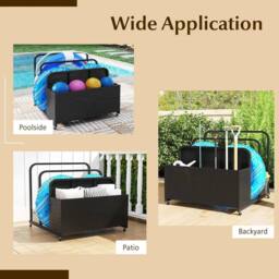 Kelvenix Rolling Wicker Float Storage Organizer in Black - thumbnail 5