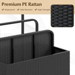 Kelvenix Rolling Wicker Float Storage Organizer in Black - thumbnail 3