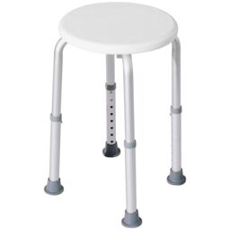 HOMCOM Bath Chair Shower Seat Safety Bathroom Elderly Aids Adjustable in White - thumbnail 2