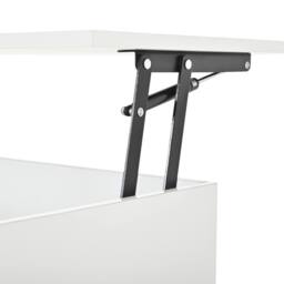 Merax High Gloss Lift-Top Coffee Table with Hidden Storage & LED in White - thumbnail 9
