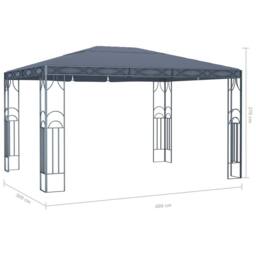 Berkfield Home Gazebo 400x300 cm Anthracite in Charcoal - thumbnail 5