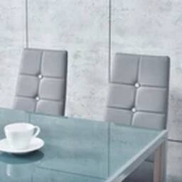 EONLION Set of Modern dining chairs dining room chair faux leather furniture in Grey - thumbnail 2