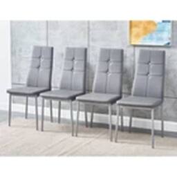 EONLION Set of Modern dining chairs dining room chair faux leather furniture in Grey - thumbnail 1